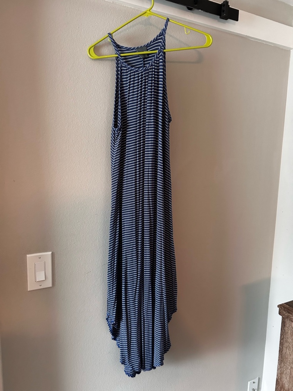 Olivia Rae Navy and White Striped Sleeveless Dress